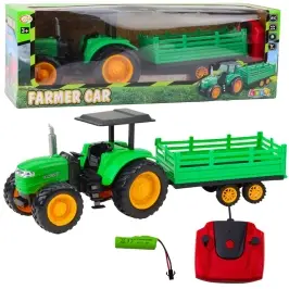 RC Green Remote Controlled Farm Tractor With Trailer RC Green Remote Controlled Farm Tractor With Trailer