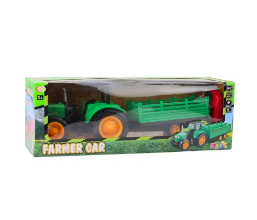 RC Green Remote Controlled Farm Tractor With Trailer