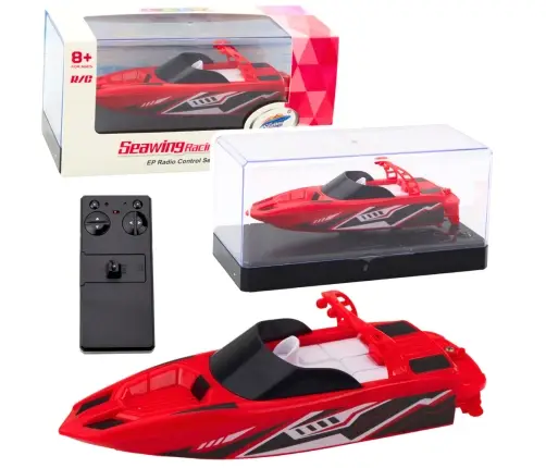 Remote Controlled RC Motorboat White and Red 15cm