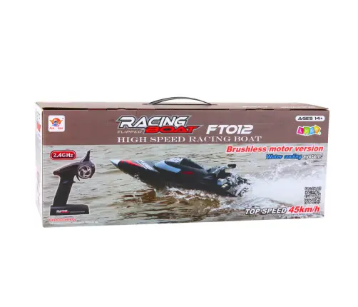 Boat Motorboat FT012 Remote Controlled RC Black 50km/h 2.4G