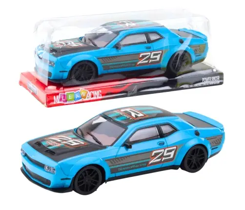 Rear-wheel drive sports racing car blue
