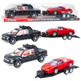 Set of Off-Road Car Black Tow Truck Red Sports Car 59cm Set of Off-Road Car Black Tow Truck Red Sports Car 59cm