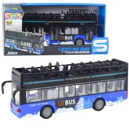 City Bus Double Decker 1:16 Drive Lights Sounds Blue