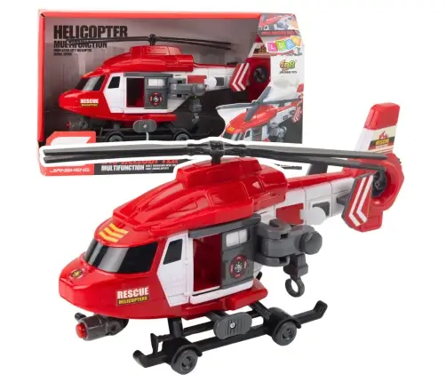 Rescue Helicopter Hook Stretcher Lights Sounds Red 1:16
