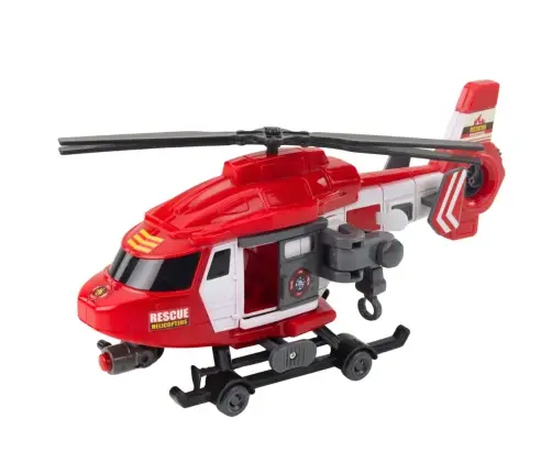 Rescue Helicopter Hook Stretcher Lights Sounds Red 1:16