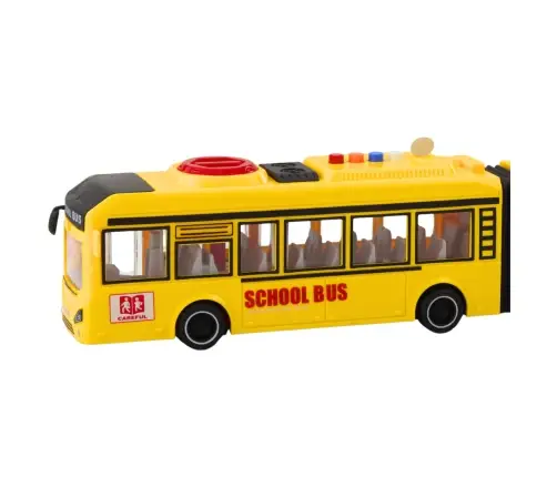 Articulated School Bus Opening Doors Lights Sounds Yellow 1:16