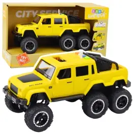 Off-road Car Friction Drive Lights Sounds Yellow 6x6 1:16 Off-road Car Friction Drive Lights Sounds Yellow 6x6 1:16