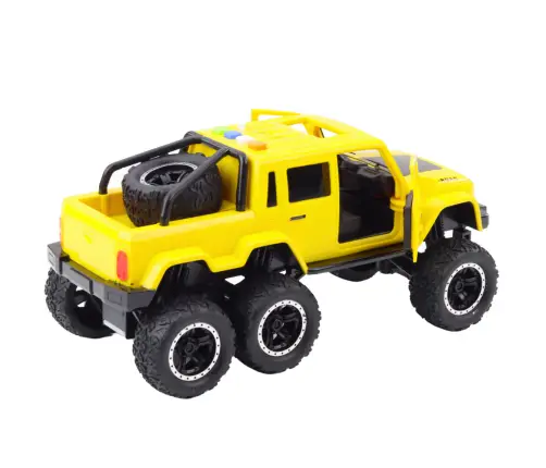 Off-road Car Friction Drive Lights Sounds Yellow 6x6 1:16