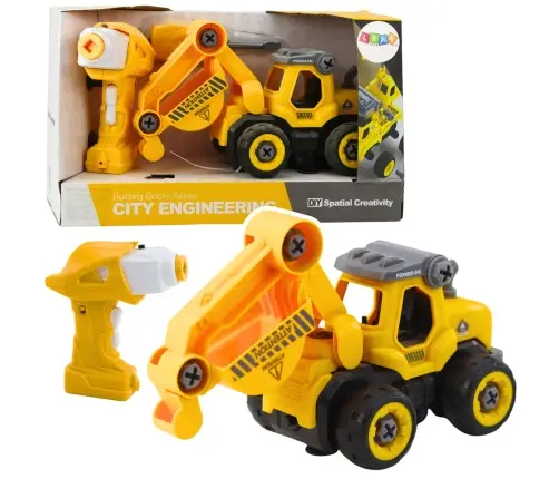 Remote Controlled Screwdriver RC Excavator Yellow 2in1