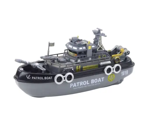 Patrol Boat Lights Sounds Water Spray Moving Elements