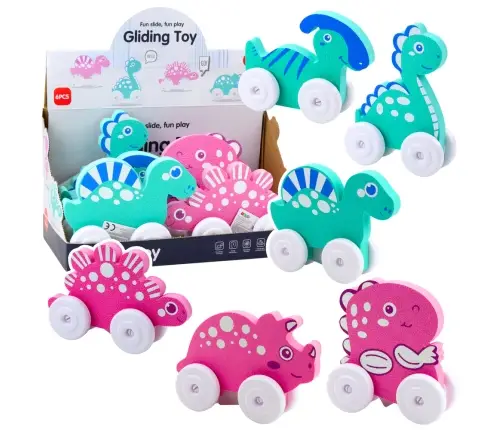 Dinosaur on Wheels EVA Foam for Toddlers Pink Blue Mix Dinosaur on Wheels EVA Foam for Toddlers Pink Blue Mix