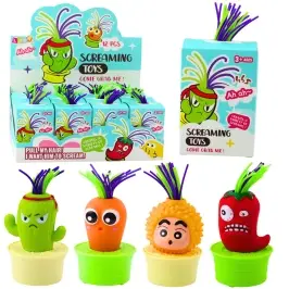 Screaming Vegetables Interactive Figurines Colorful Hair Mix Screaming Vegetables Interactive Figurines Colorful Hair Mix