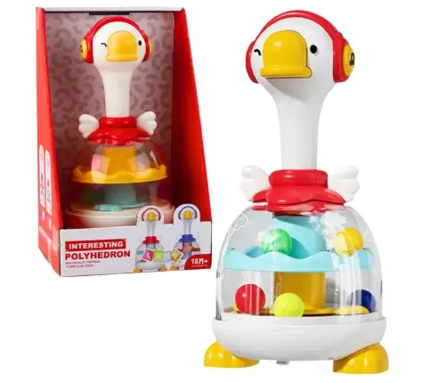 Spinning Top with Balls, Slide for Balls, Red Goose