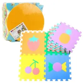 Soft Puzzle Mat Educational EVA Foam Fruits Sweets Colorful 16 pcs. Soft Puzzle Mat Educational EVA Foam Fruits Sweets Colorful 16 pcs.