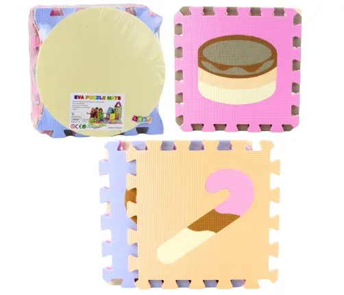 Soft Puzzle Educational Mat EVA Foam Pastel Animals 16 pcs.