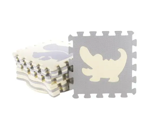 Soft Puzzle Educational Mat Playpen EVA Foam Beige Gray 25 pcs.