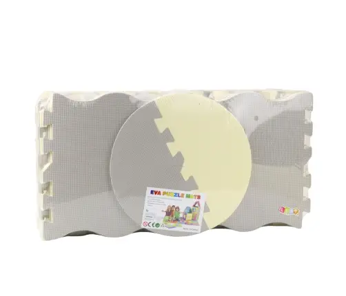 Soft Puzzle Educational Mat Playpen EVA Foam Beige Gray 25 pcs.