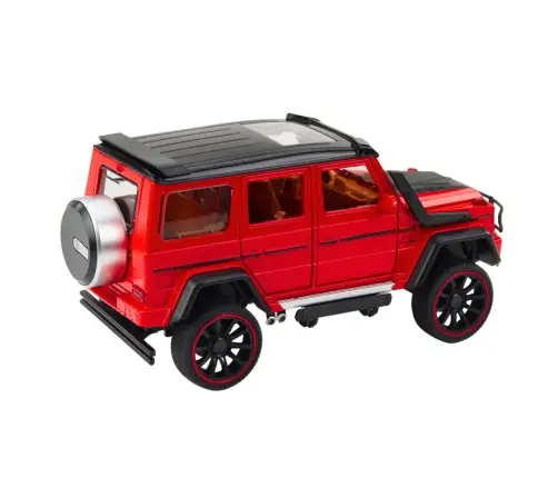 Off-Road Car Metal Pull-Back Drive Opening Doors Red 1:22