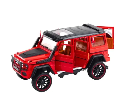Off-Road Car Metal Pull-Back Drive Opening Doors Red 1:22