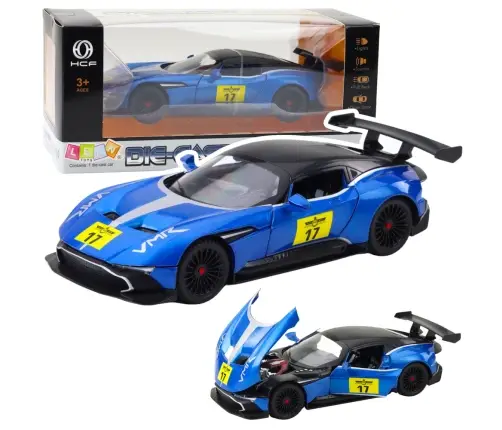 Metal Sports Car Lights Sounds Drive Blue 1:22