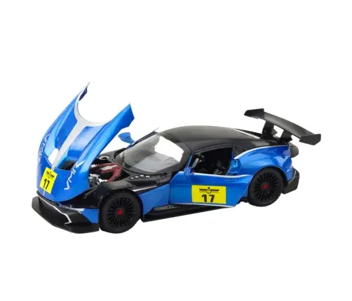 Metal Sports Car Lights Sounds Drive Blue 1:22