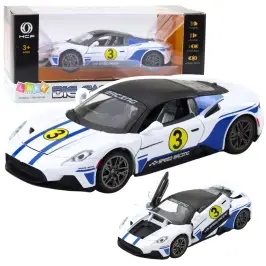 Metal Sports Car Lights Sounds Drive White 1:22