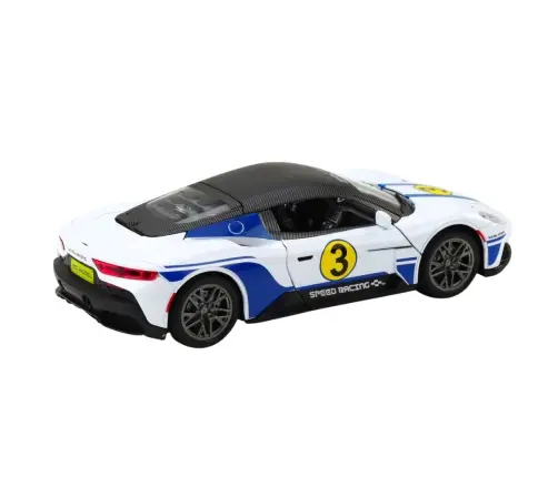 Metal Sports Car Lights Sounds Drive White 1:22