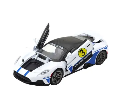 Metal Sports Car Lights Sounds Drive White 1:22