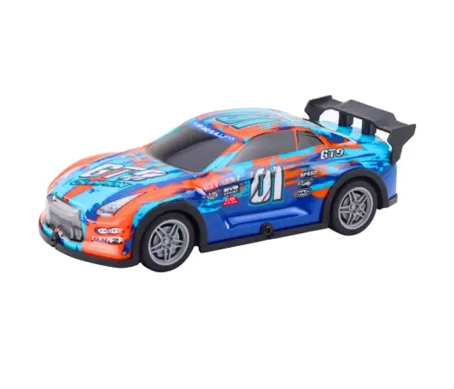 Remote Controlled Racing Car with Light-Up Case Orange and Turquoise