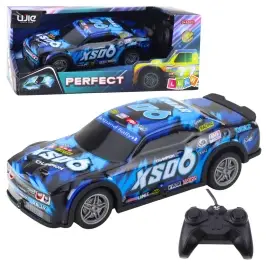 RC Racing Car with Light-Up Body Black and Blue