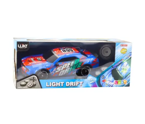 RC Sports Car with Illuminated Drift Body, Blue