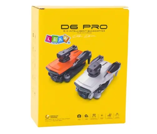 D6 PRO Drone Dual HD Camera LED Lights Orange