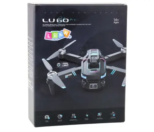 LU60 Drone Dual HD Camera LED Lights App Black