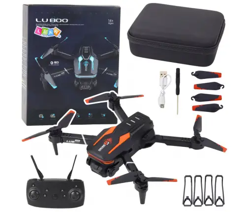 Remote Controlled Drone LU800 Camera LED Lights Orange