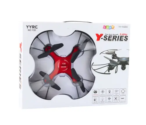 Y20 UFO Remote Controlled Drone Lights 360° Rotation Red
