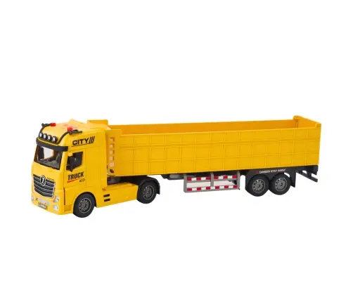 Transport Truck Liftable Trailer Lights Sounds Yellow