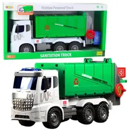 Large Garbage Truck Lifting Function 2 Bins Lights Sounds Green 1:10 Large Garbage Truck Lifting Function 2 Bins Lights Sounds Green 1:10