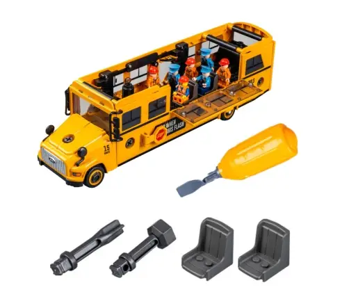 School Bus for Turning DIY Set Yellow 48 pcs.