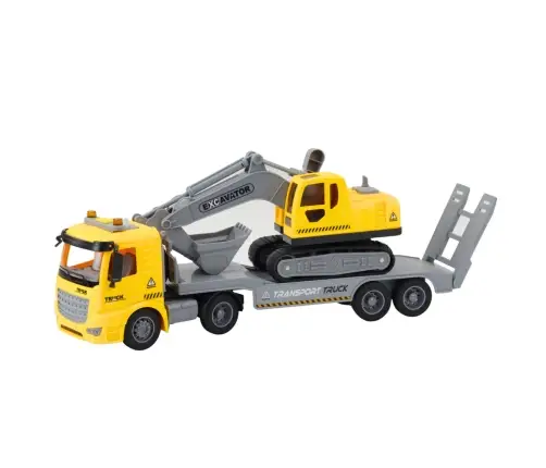 Truck Tow Truck Crawler Excavator Moving Lights Sounds Yellow