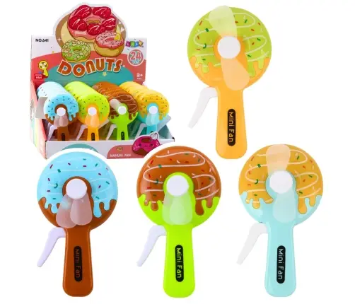 Mini Donut Pinwheel Hand Fan for Kids 4 Designs Mini Donut Pinwheel Hand Fan for Kids 4 Designs