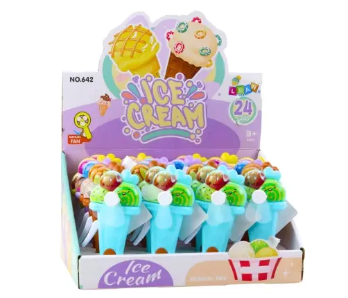 Pinwheel Fan For Children Mechanical Drive Ice Cream Mix Color