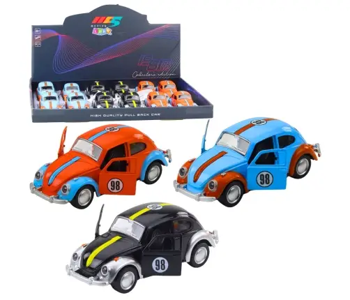 Classic Beetle Car Metal Pull-Back Drive Opening Doors Mix Classic Beetle Car Metal Pull-Back Drive Opening Doors Mix