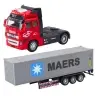 Truck Container With Pull-Back Drive Opening Doors Gray Red