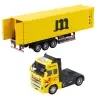 Truck with Container Metal Cab Pull Back Drive Yellow