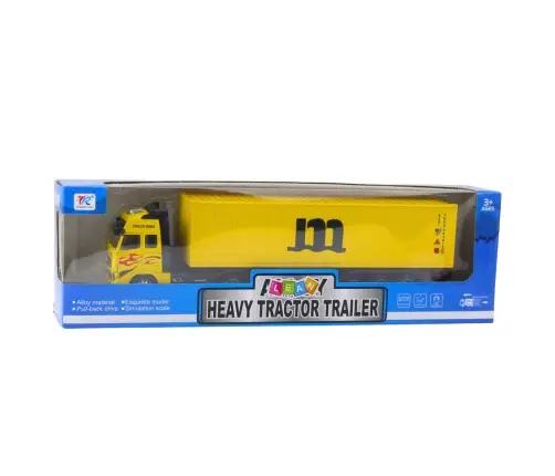 Truck with Container Metal Cab Pull Back Drive Yellow