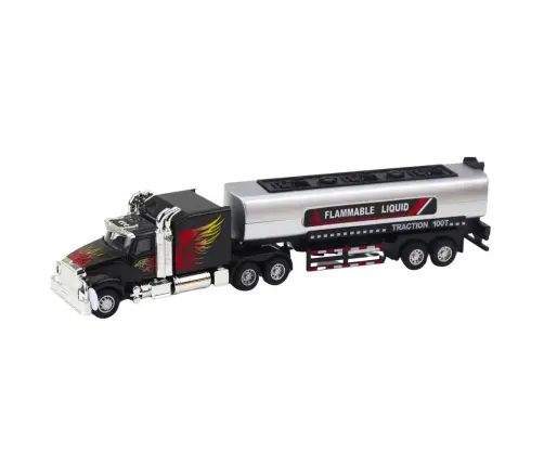 Tank Truck Timber Transport Pull-Back Drive Lights Sounds 1:36