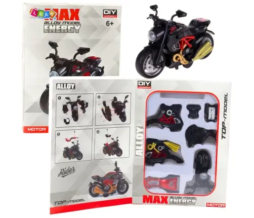 Motorcycle To Assemble Twisting Metal 1:14 DIY Red