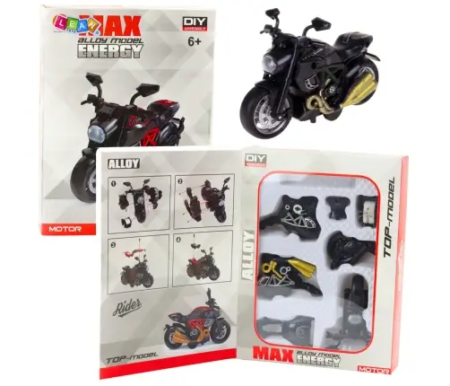 Motorcycle To Assemble Screw Metal 1:14 DIY Black Gold Elements