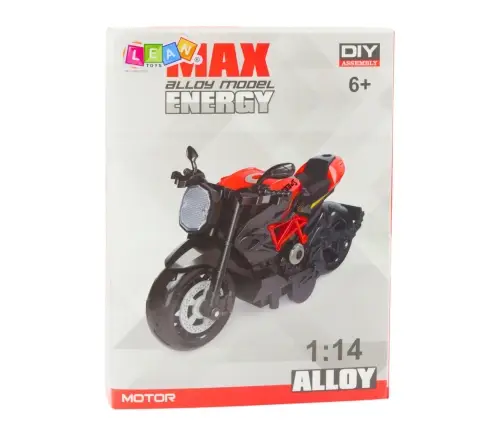 Motorcycle Toy For Assembling Screws Metal 1:14 DIY Black and Blue