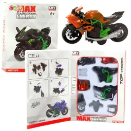 Motorcycle To Assemble Screw Metal 1:14 DIY Orange-Green